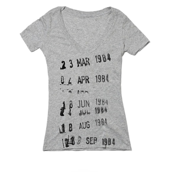 Out of Print Tops - Grey Out of Print Library stamp v neck tee
